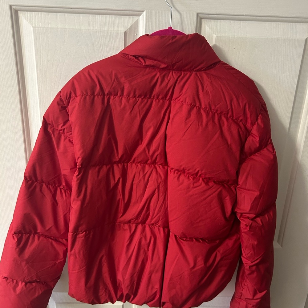 Athleta Red Puffer Cropped Jacket - image 4